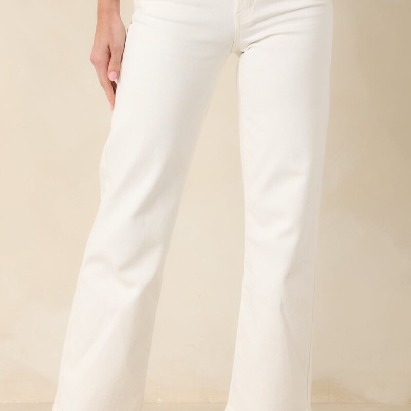 Hard At Work White Straight Leg Jeans