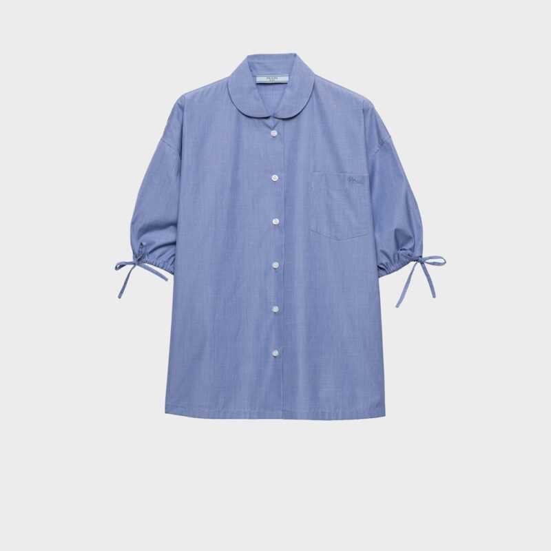 Prada Fil-à-Fil Cotton Shirt | Luxury Button-Down Long Sleeve Dress Shirt for Men