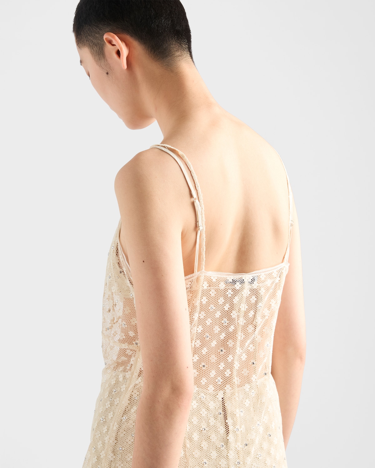 Prada Embroidered Lace Dress | Luxury Cotton Lace Midi Dress for Women - Image 2