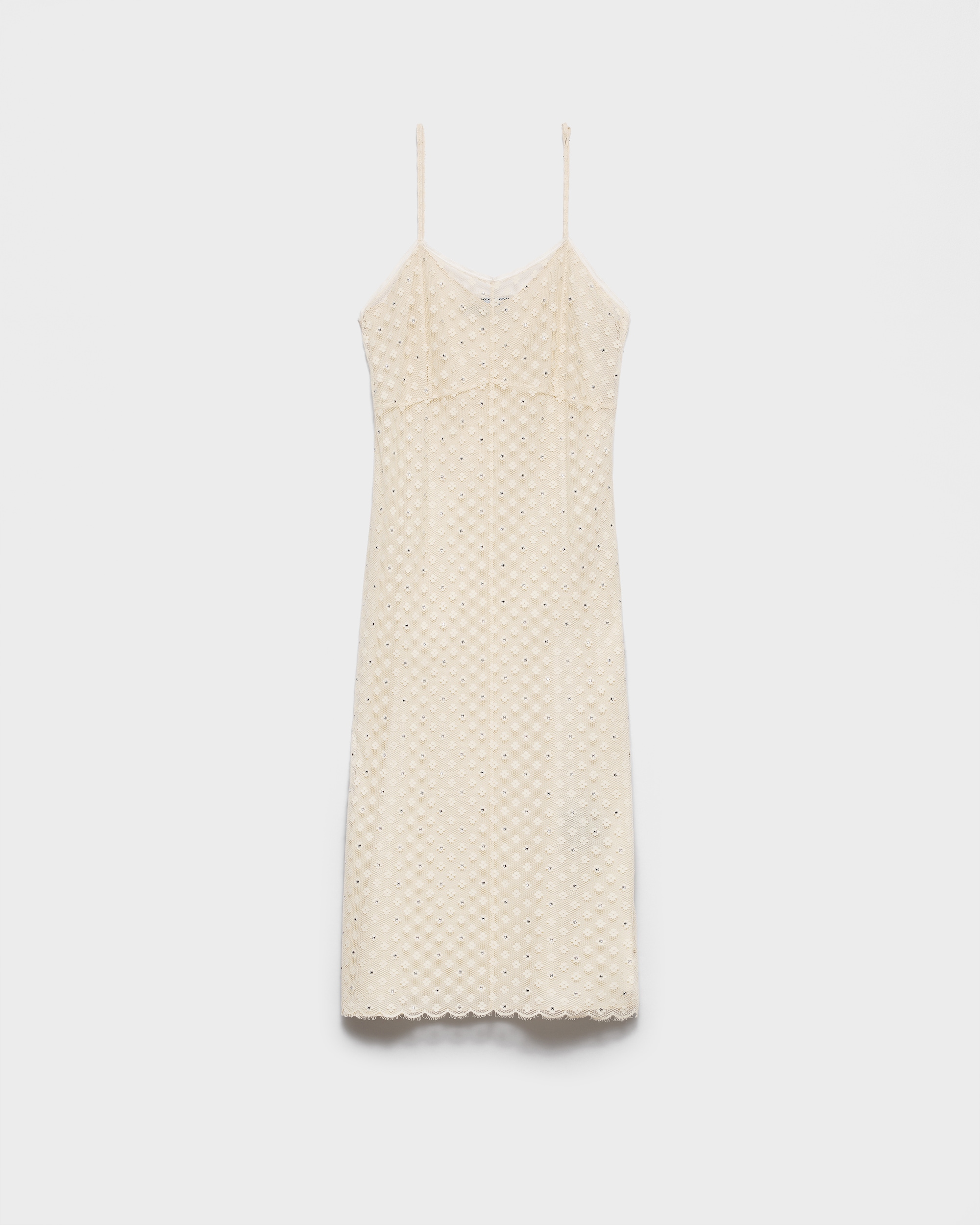 Prada Embroidered Lace Dress | Luxury Cotton Lace Midi Dress for Women