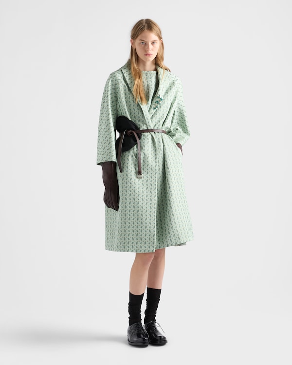 Prada Single-Breasted Floral Jacquard Duchesse Coat | Luxury Floral Designer Coat for Women - Image 5