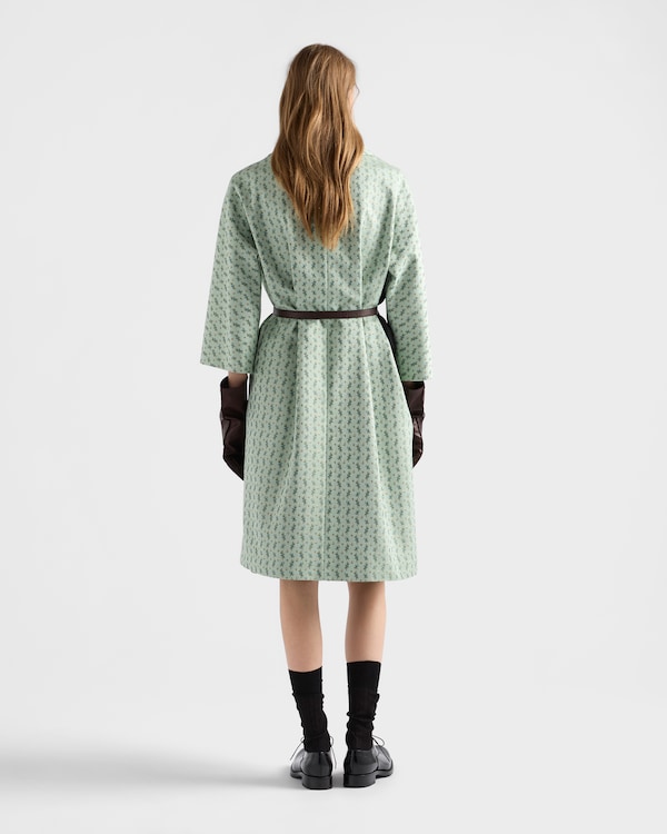 Prada Single-Breasted Floral Jacquard Duchesse Coat | Luxury Floral Designer Coat for Women - Image 3